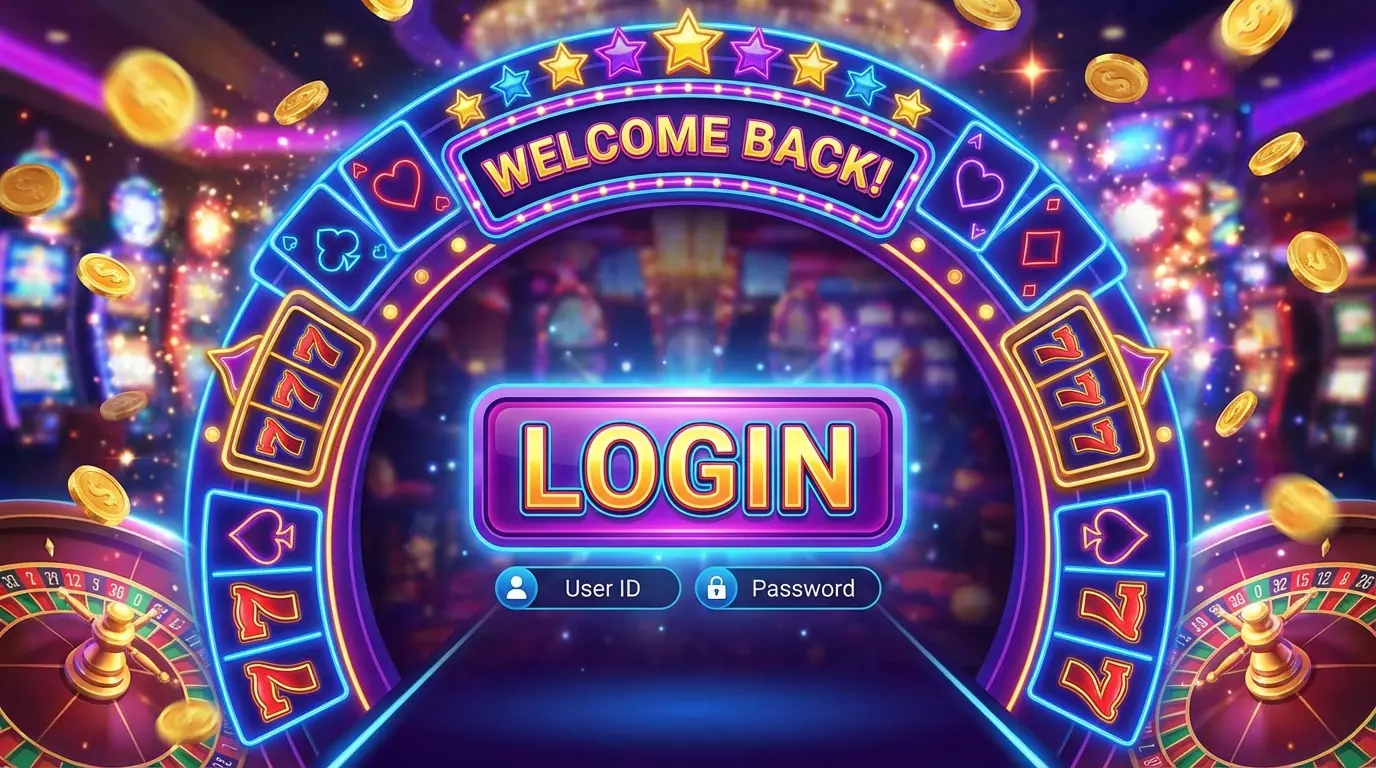 Red casino sign in